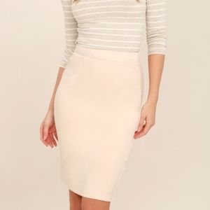 Lulus light beige suede pencil skirt